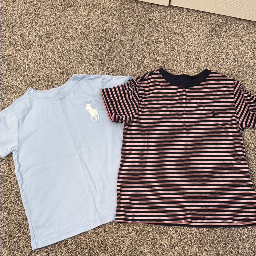 Polo by Ralph Lauren Kids Light Blue and Navy Striped Tees